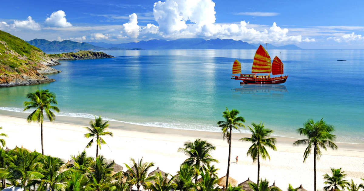 Nha Trang, Vietnam -- turquoise bay, white sand beaches and tropical coastline